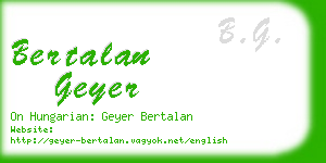 bertalan geyer business card